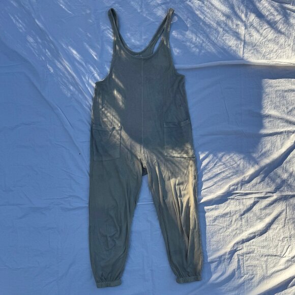 For Days Wear Wrecklessly Organic Cotton Relaxing Romper Distressed Khaki Sage - Picture 11 of 15